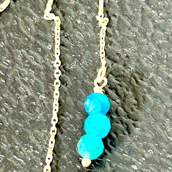 Elegant Blue Sterling Silver and Beaded Dangle Earrings - Picture 4 of 6